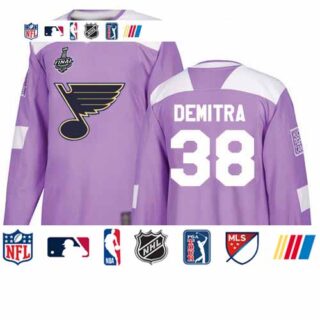 Blues #38 Pavol Demitra Purple Authentic Fights Cancer Stanley Cup Final Bound Stitched Hockey Jersey