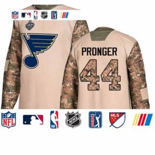Blues #44 Chris Pronger Camo Authentic 2017 Veterans Day Stanley Cup Final Bound Stitched Hockey Jersey