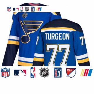Blues #77 Pierre Turgeon Blue Home Authentic Stanley Cup Final Bound Stitched Hockey Jersey