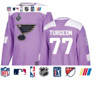 Blues #77 Pierre Turgeon Purple Authentic Fights Cancer Stanley Cup Final Bound Stitched Hockey Jersey