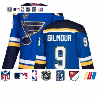 Blues #9 Doug Gilmour Blue Home Authentic Stanley Cup Final Bound Stitched Hockey Jersey