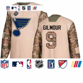Blues #9 Doug Gilmour Camo Authentic 2017 Veterans Day Stanley Cup Final Bound Stitched Hockey Jersey