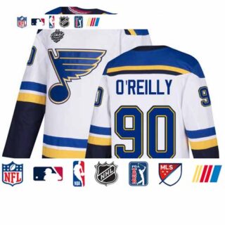 Blues #90 Ryan O'Reilly White Road Authentic Stanley Cup Final Bound Stitched Hockey Jersey