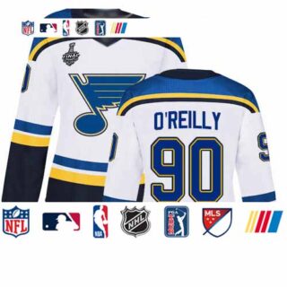 Blues #90 Ryan O'Reilly White Road Authentic Stanley Cup Final Bound Women's Stitched Hockey Jersey