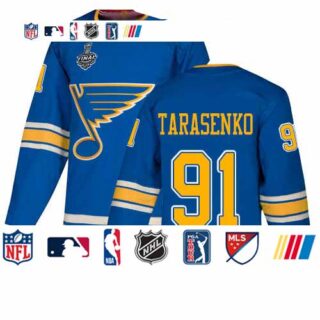 Blues #91 Vladimir Tarasenko Blue Alternate Authentic Stanley Cup Final Bound Stitched Youth Hockey Jersey