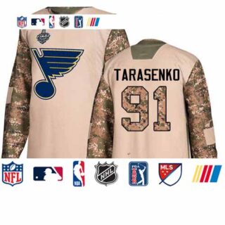 Blues #91 Vladimir Tarasenko Camo Authentic 2017 Veterans Day Stanley Cup Final Bound Stitched Hockey Jersey