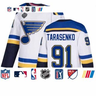 Blues #91 Vladimir Tarasenko White Road Authentic Stanley Cup Final Bound Stitched Youth Hockey Jersey