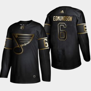 Blues 6 Joel Edmundson Black Gold Adidas Jersey