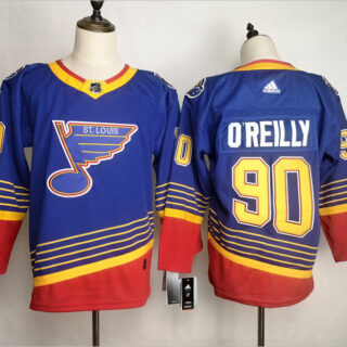 Blues 90 Ryan O'Reilly Blue Adidas Jersey