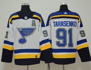 Blues 91 Vladimir Tarasenko White Adidas Jersey