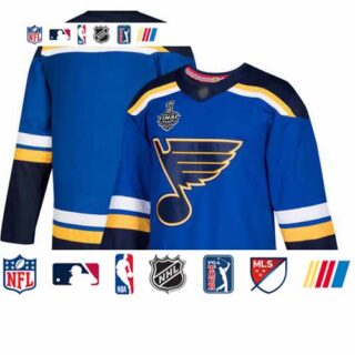 Blues Blank Blue Home Authentic Stanley Cup Final Bound Stitched Hockey Jersey