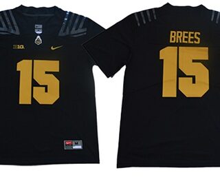 Boilermakers #15 Drew Brees Black Limited Stitched College Jersey