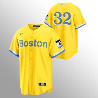 Boston Red Sox #32 Matt Barnes Men's Nike 2021 City Connect Gold Fans Version MLB Jersey - No Name