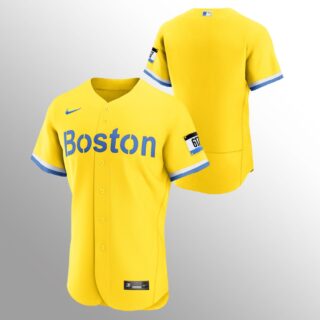 Boston Red Sox Men's Nike 2021 City Connect Gold Authentic MLB Jersey