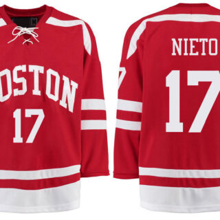 Boston University Terriers BU 17 Matt Nieto Red Stitched Hockey Jersey