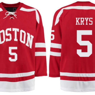 Boston University Terriers BU 5 Chad Krys Red Stitched Hockey Jersey