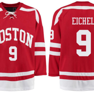 Boston University Terriers BU 9 Jack Eichel Red Stitched Hockey Jersey