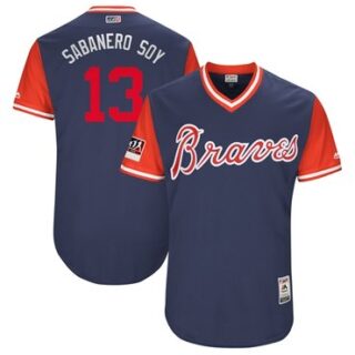 Braves #13 Ronald Acuna Jr. Navy Sabanero Soy Players Weekend Authentic Stitched MLB Jersey