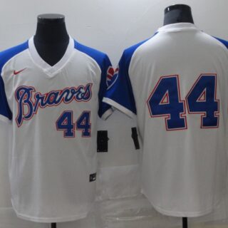 Braves 44 Hank Aaron White Nike Turn Back The Clock Jersey