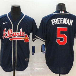 Braves 5 Freddie Freeman Navy 2020 Nike Cool Base Jersey