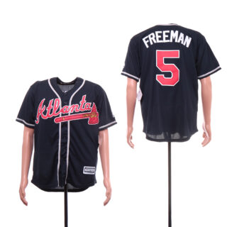 Braves 5 Freddie Freeman Navy Cool Base Jersey