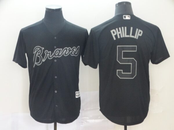 Braves 5 Freddie Freeman Phillip Black 2019 Players' Weekend Player Jersey