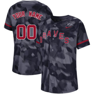 Braves Black Camo Fashion Men's Customized Jersey
