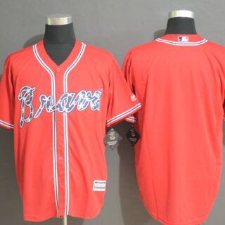 Braves Blank Red Cool Base Jerseys