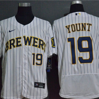 Brewers 19 Robin Yount White 2020 Nike Flexbase Jersey