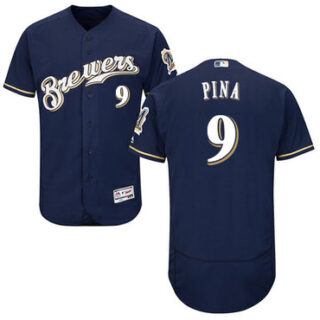 Brewers #9 Manny Pina Navy Blue Flexbase Authentic Collection Stitched Baseball Jersey