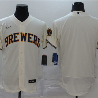 Brewers Blank Cream Nike 2020 Flexbase Jersey