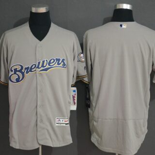 Brewers Blank Gray Flexbase Jersey