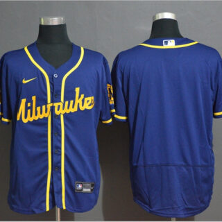 Brewers Blank Royal Nike 2020 Flexbase Jerseys