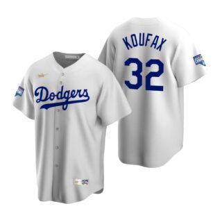 Brooklyn Dodgers #32 Sandy Koufax White 2020 World Series Champions Cooperstown Collection Jersey