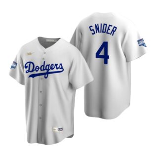 Brooklyn Dodgers #4 Duke Snider White 2020 World Series Champions Cooperstown Collection Jersey