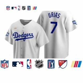 Brooklyn Dodgers #7 Julio Urias White 2020 World Series Champions Cooperstown Collection Jersey