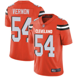 Browns #54 Olivier Vernon Orange Alternate Men's Stitched Football Vapor Untouchable Limited Jersey