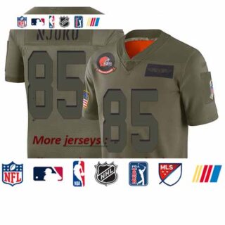 Browns #85 David Njoku Camo Youth Stitched Football Limited 2019 Salute to Service Jersey