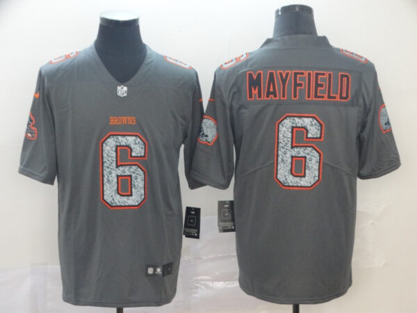 Browns 6 Baker Mayfield Gray Camo Vapor Untouchable Limited Jersey