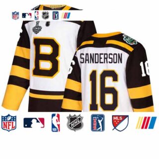 Bruins #16 Derek Sanderson White Authentic 2019 Winter Classic Stanley Cup Final Bound Stitched Hockey Jersey