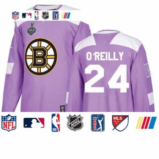 Bruins #24 Terry O'Reilly Purple Authentic Fights Cancer Stanley Cup Final Bound Stitched Hockey Jersey