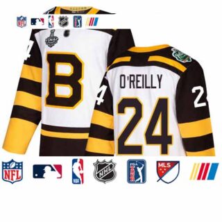 Bruins #24 Terry O'Reilly White Authentic 2019 Winter Classic Stanley Cup Final Bound Stitched Hockey Jersey