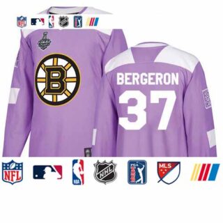 Bruins #37 Patrice Bergeron Purple Authentic Fights Cancer Stanley Cup Final Bound Youth Stitched Hockey Jersey