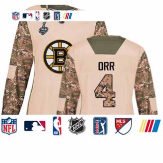 Bruins #4 Bobby Orr Camo Authentic 2017 Veterans Day Stanley Cup Final Bound Women's Stitched Hockey Jersey