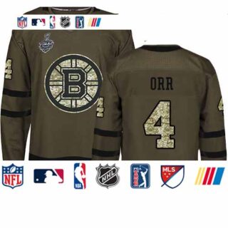 Bruins #4 Bobby Orr Green Salute to Service Stanley Cup Final Bound Youth Stitched Hockey Jersey