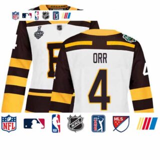 Bruins #4 Bobby Orr White Authentic 2019 Winter Classic Stanley Cup Final Bound Women's Stitched Hockey Jersey