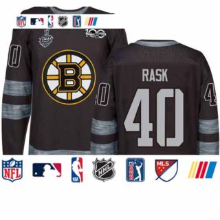Bruins #40 Tuukka Rask Black 1917-2017 100th Anniversary Stanley Cup Final Bound Stitched Hockey Jersey