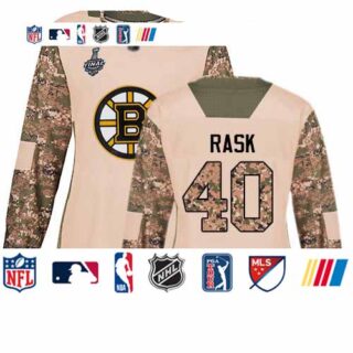Bruins #40 Tuukka Rask Camo Authentic 2017 Veterans Day Stanley Cup Final Bound Women's Stitched Hockey Jersey