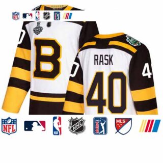 Bruins #40 Tuukka Rask White Authentic 2019 Winter Classic Stanley Cup Final Bound Stitched Hockey Jersey