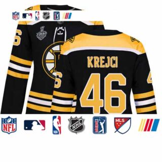 Bruins #46 David Krejci Black Home Authentic Stanley Cup Final Bound Women's Stitched Hockey Jersey